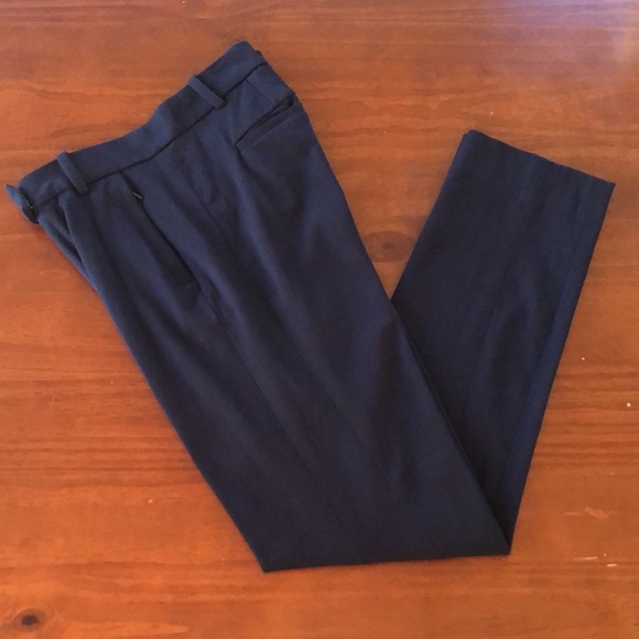J. Crew Navy Blue Maddie Trouser Bi-Stretch Cotton Slim Straight Dress Pants - Picture 3 of 13